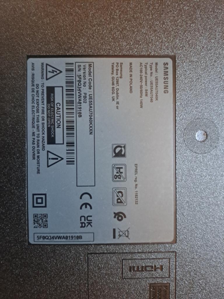 Samsung  UE55AU7040k voor onderdellen, Audio, Tv en Foto, Televisies, Ophalen of Verzenden, 100 cm of meer, 50 Hz, Samsung
