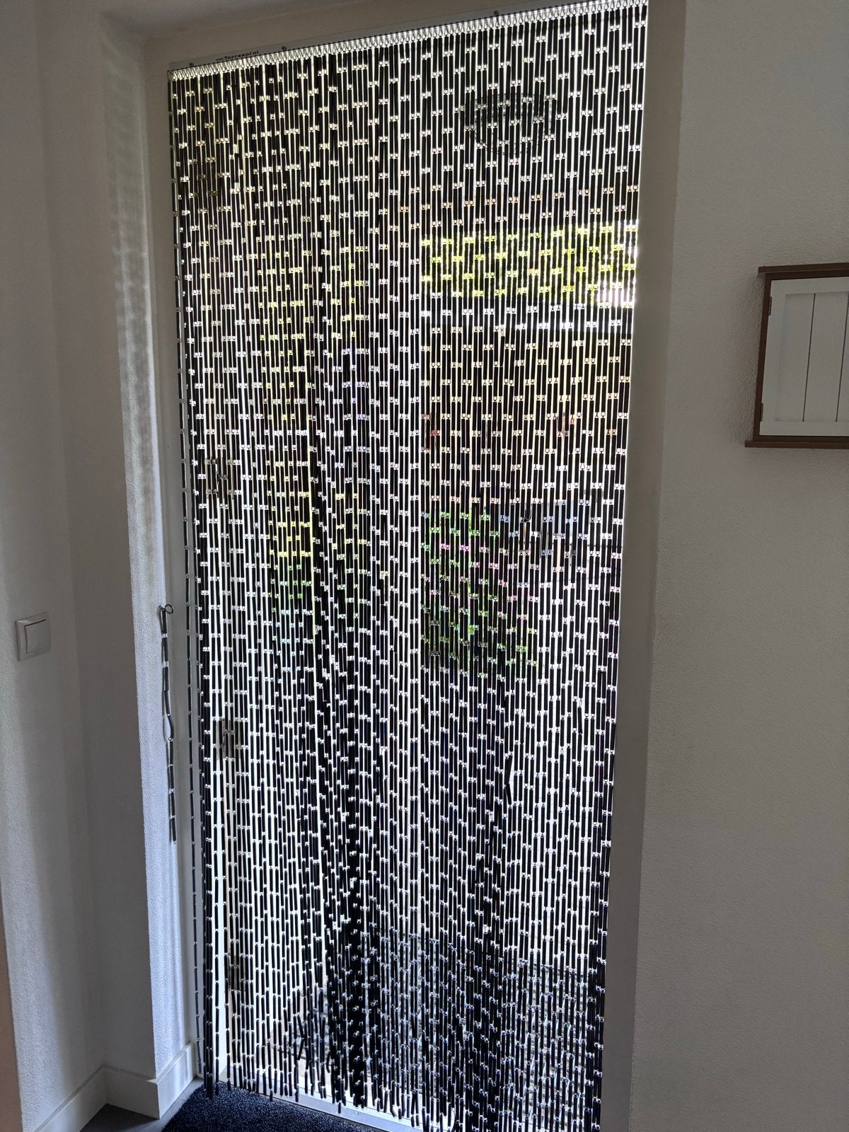 Zwart kralengordijn / vliegengordijn, Huis en Inrichting, Ophalen, Gebruikt, Zwart, Kunststof