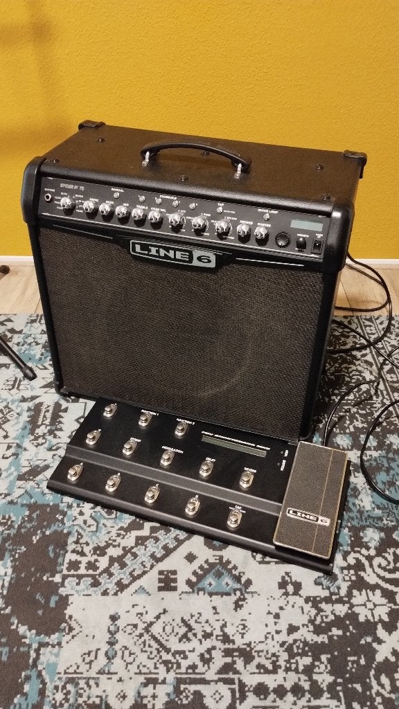 Line 6 Spider IV75 gitaarversterker + footboard, Ophalen, Gebruikt, Gitaar, 50 tot 100 watt