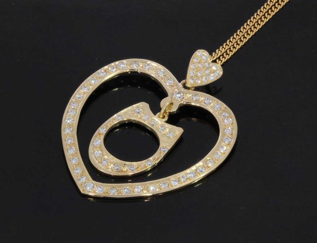 Grote hart 14k ketting hanger 70 diamanten luxe goud dames, Sieraden, Tassen en Uiterlijk, Kettinghangers, Voordeelsieraden, Ophalen of Verzenden