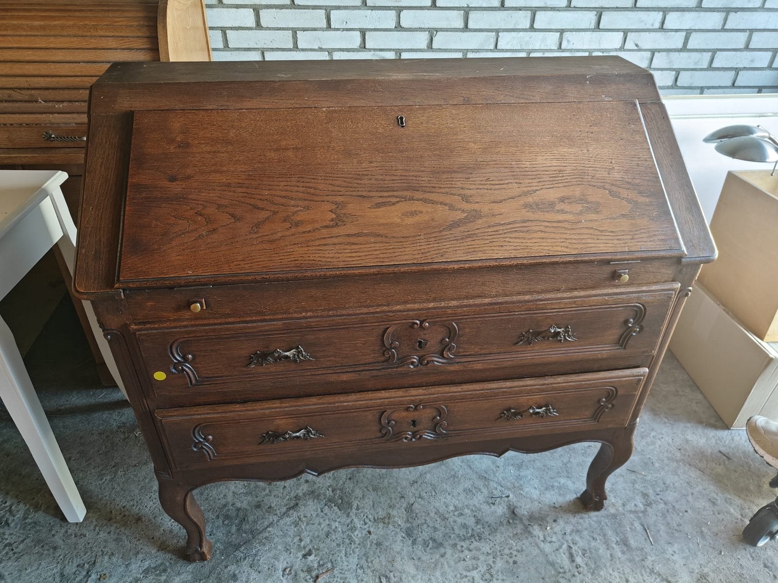 Eikenhouten Secretaire - 107x48x99cm, Ophalen, Gebruikt