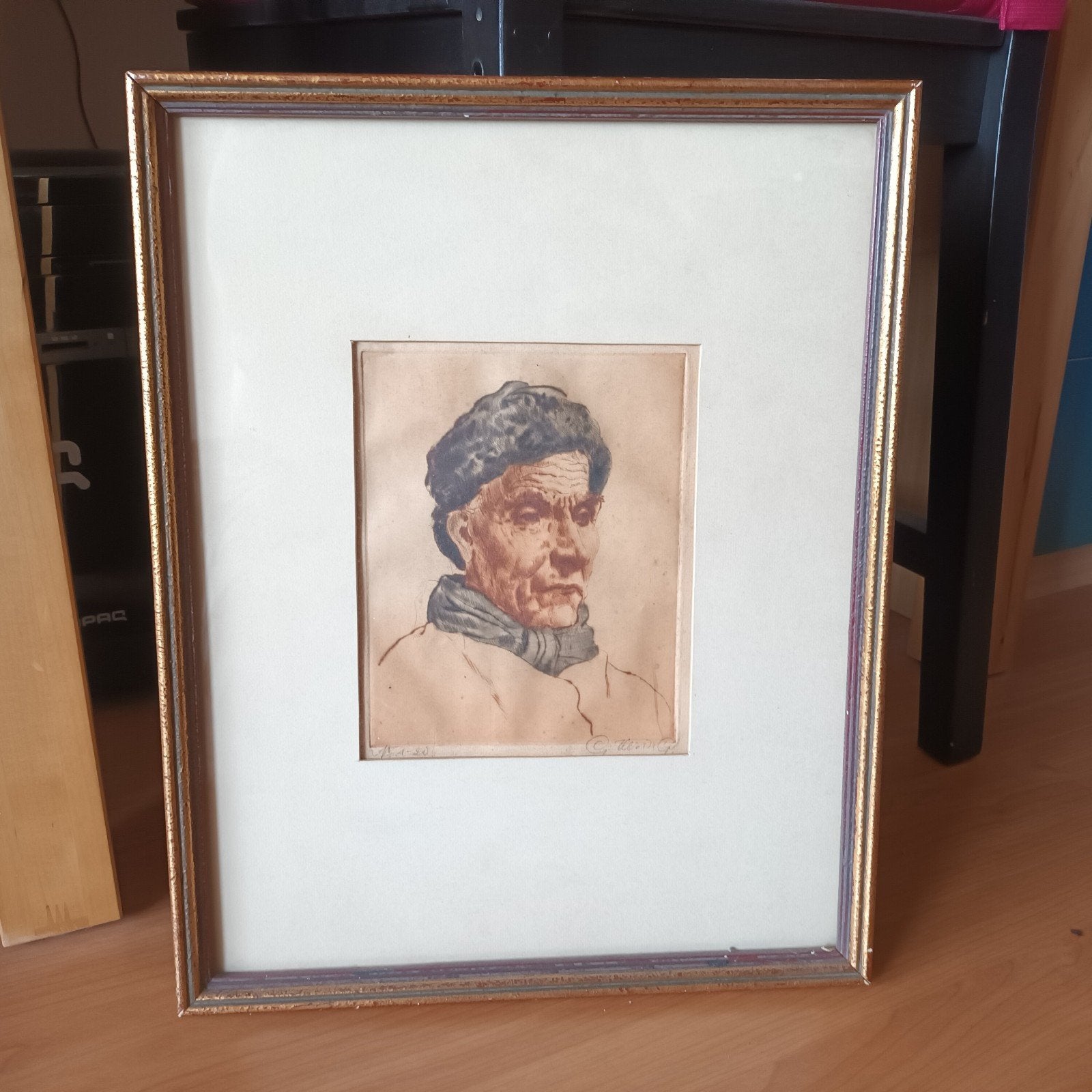 Georg Hering,  ets, Volendamer visser, gesigneerd, Ophalen of Verzenden
