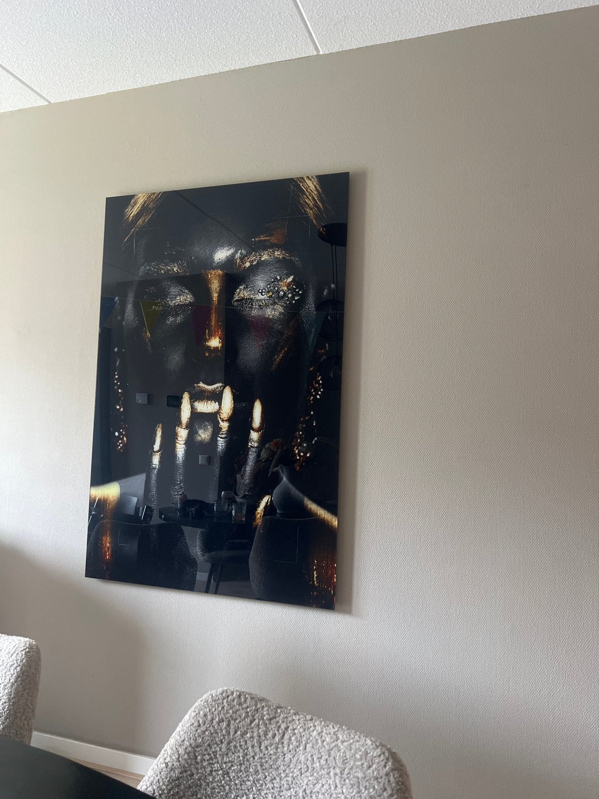 Groot plexiglas schilderij 100x150cm - Nieuwstaat met lichte, Ophalen, Kunststof, Ophangklaar, Portret