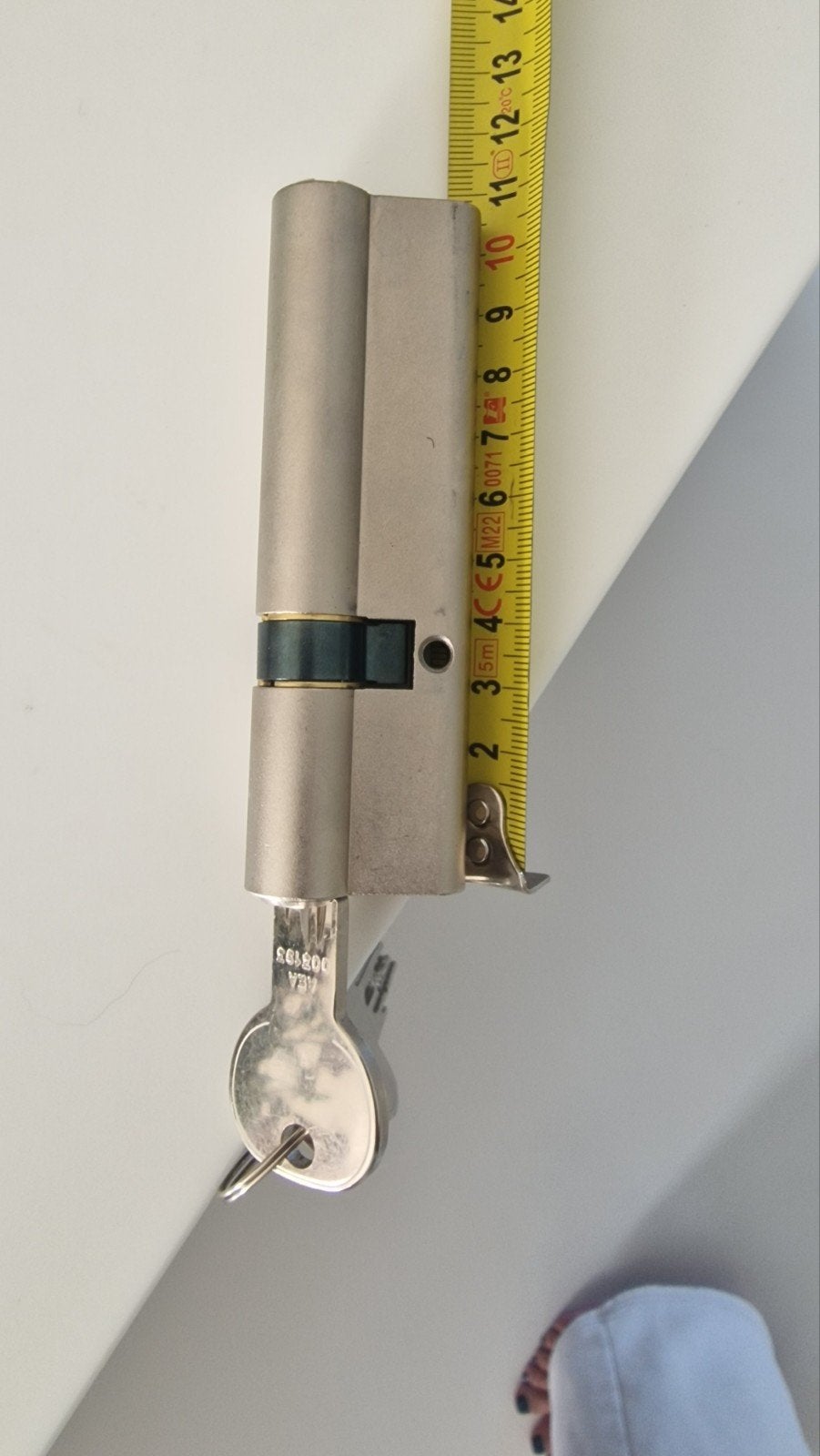 Cilinderslot met sleutel - 10.5 cm, Ophalen of Verzenden, Gebruikt, Overige materialen, Slot