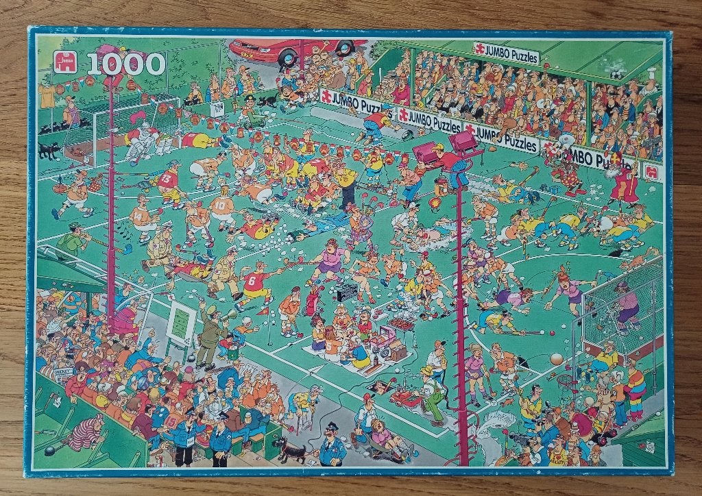 Jan van Haasteren puzzel 1000 st. Hockey, Ophalen of Verzenden, 500 t/m 1500 stukjes, Gebruikt, Legpuzzel