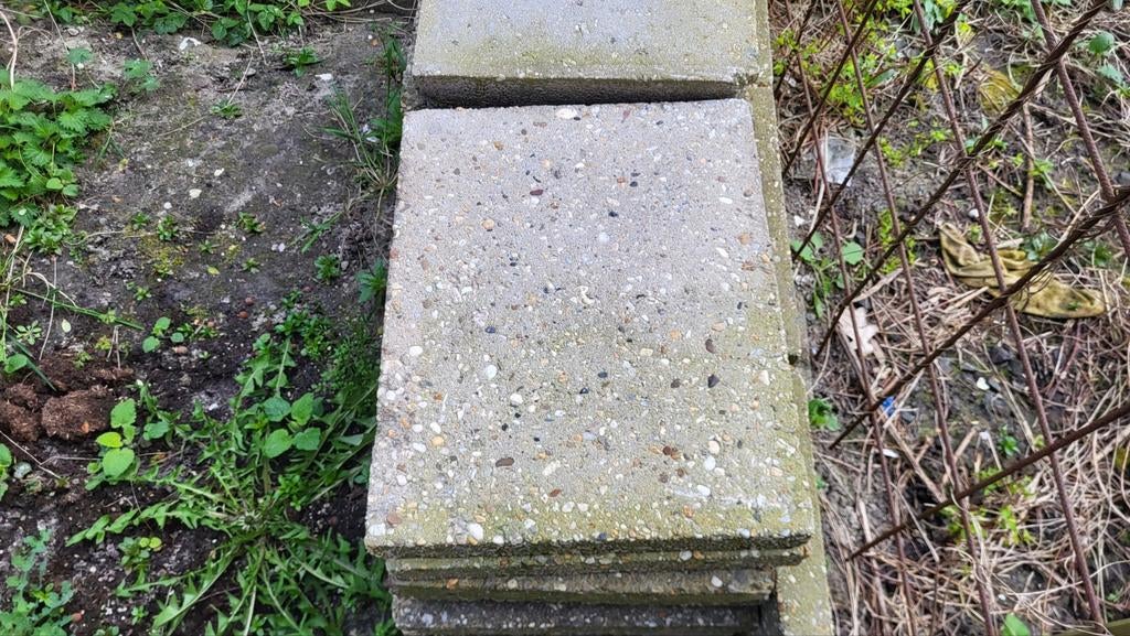 Tuintegels 500x400mm 62 stuks gratis op te halen, Ophalen, Gebruikt, Beton, Terrastegels