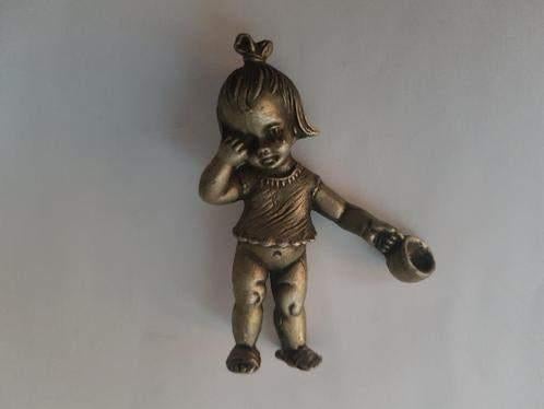 Tinnen meisjes figuur met mok, Antiek en Kunst, Antiek | Tin, Ophalen of Verzenden