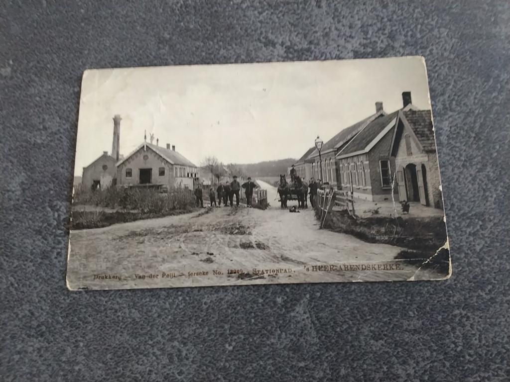 s'-Heer Arendskerke Stationspad boerenwagen veel volk ca1910, Ophalen of Verzenden, Voor 1920, Gelopen, Zeeland