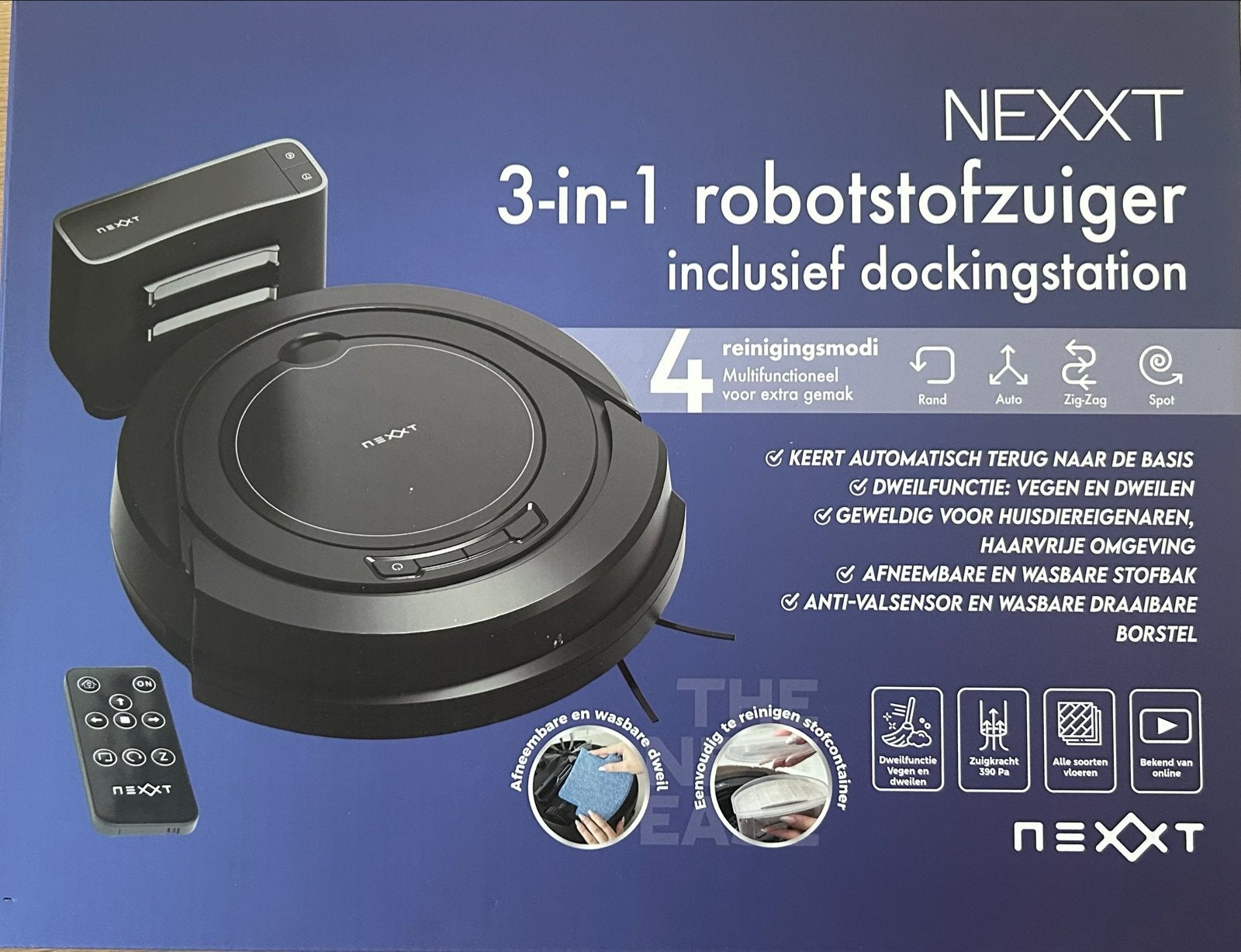 Nexxt 3-in-1 Robotstofzuiger met Oplaadstation, Overige merken, Nieuw, Dweilfunctie, Ophalen of Verzenden