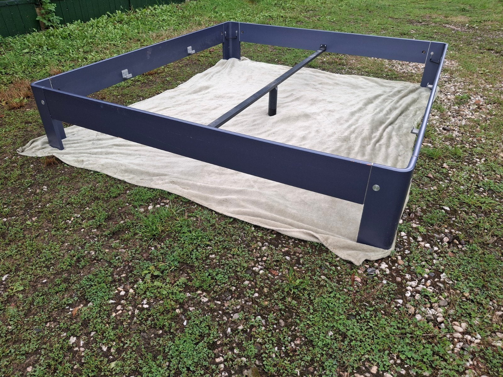 Auping Auronde 180x200cm blauw electrisch, Ophalen, Blauw, Tweepersoons, 180 cm