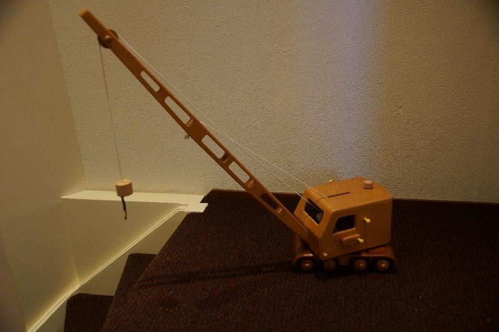 Houten kraan met lange giek, Ophalen of Verzenden, Gebruikt