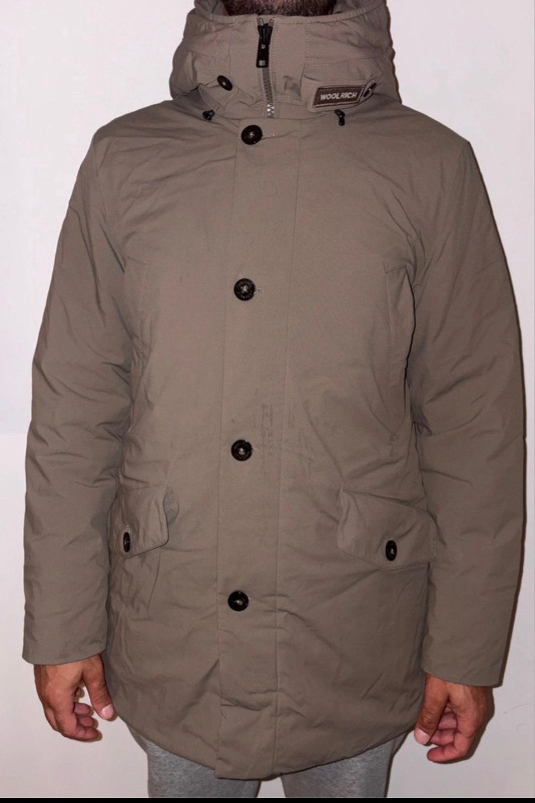 Woolrich Stretch Arctic Parka L/Grey - Zo goed als nieuw, Ophalen, Zo goed als nieuw, Maat 52/54 (L), Grijs