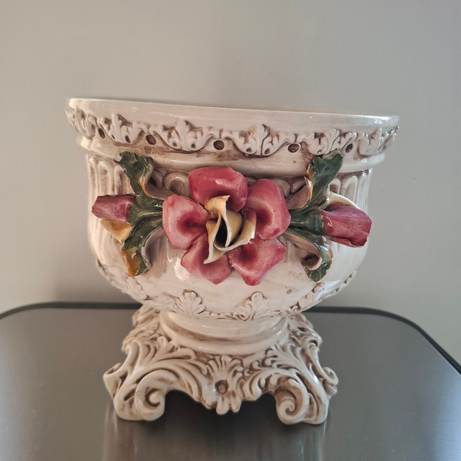 2 Vintage Italiaanse bloempotten type Bassano, Ophalen of Verzenden