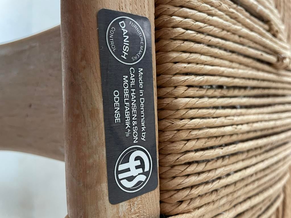 Set van 4 Carl Hansen Wishbone chairs, Huis en Inrichting, Ophalen of Verzenden, Zo goed als nieuw, Bruin, Hout