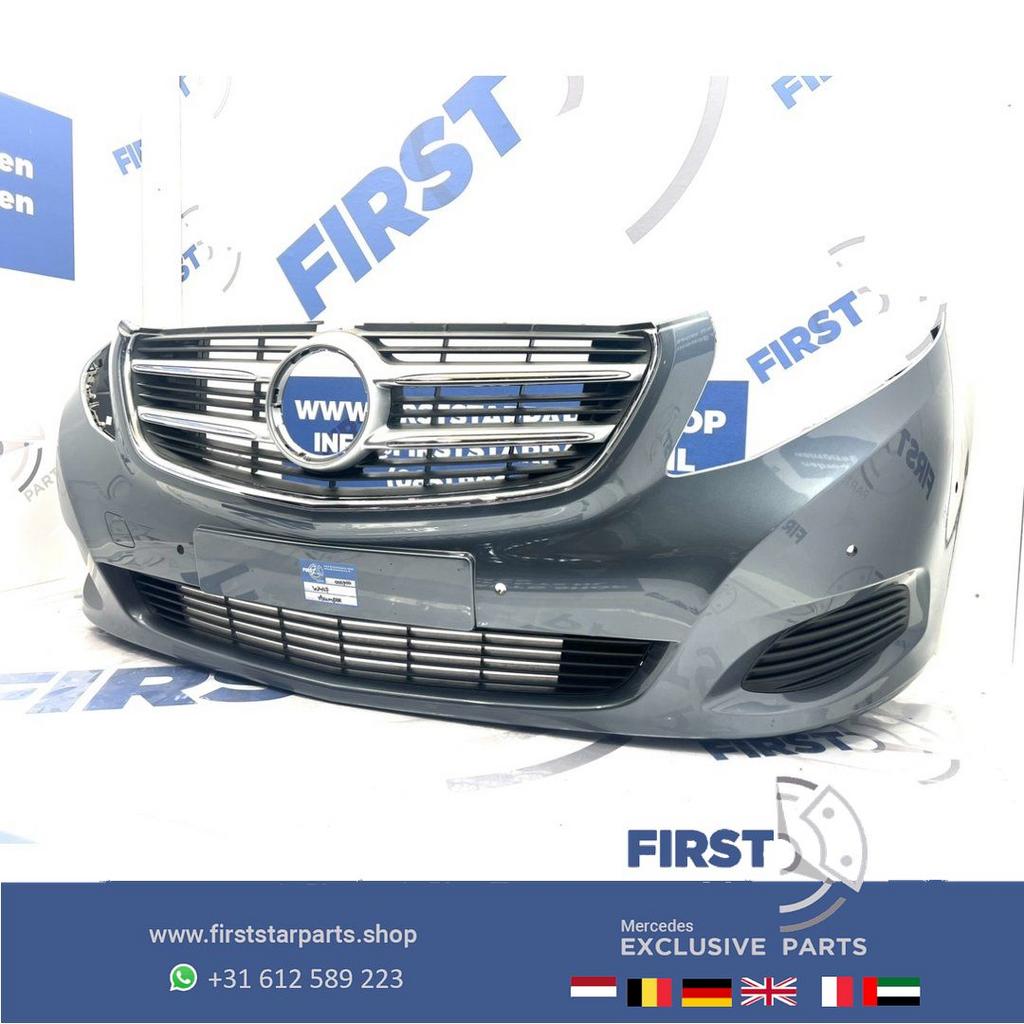 W447 BUMPER Mercedes V KLASSE / VITO VOORBUMPER COMPLEET ZWA, Gebruikt, -, Voor, Ophalen of Verzenden