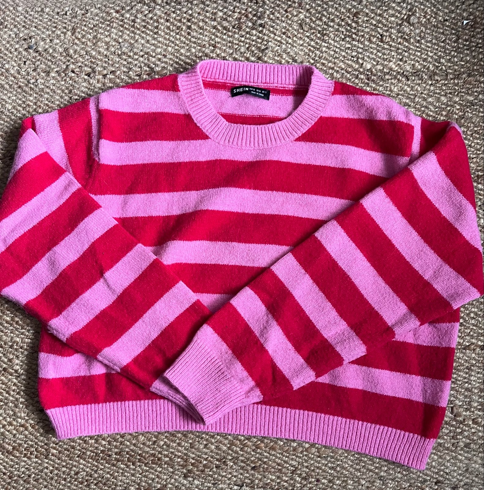 Shein gestreepte trui roze/rood maat 44, Ophalen of Verzenden, Gedragen, Maat 42/44 (L), Roze