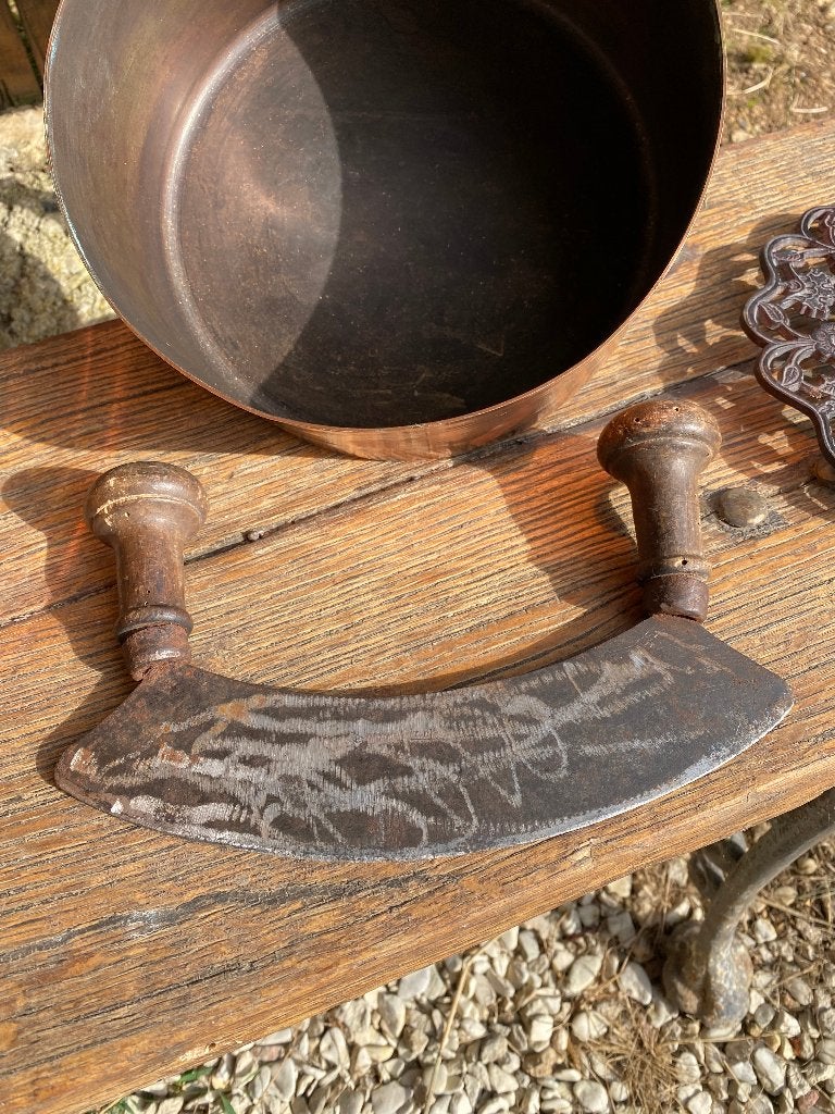 Brocante verweerd Frans kaasmes/hakmes, Antiek en Kunst, Ophalen of Verzenden