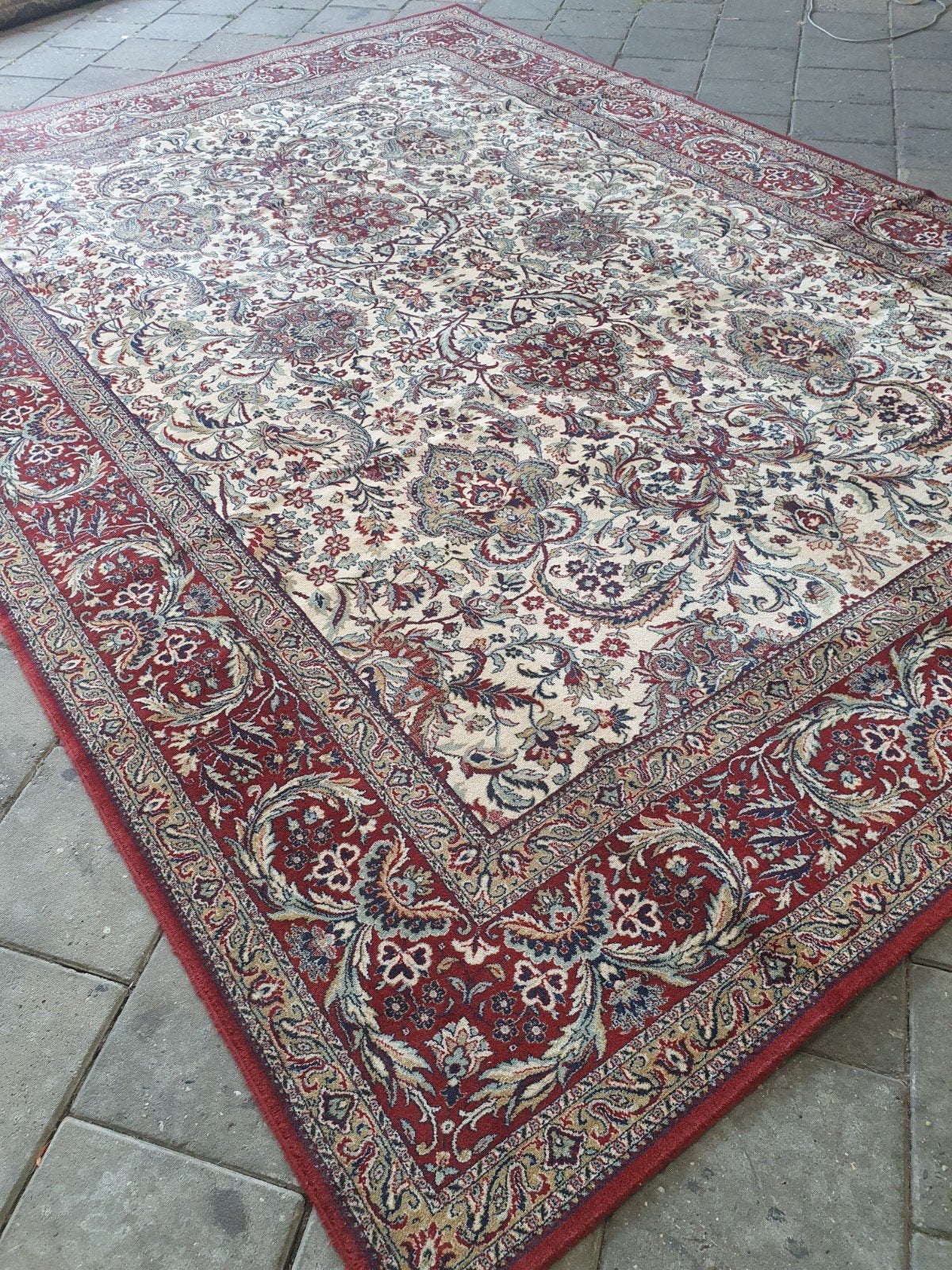 Vintage Perzische tapijt Keshan, Groen, Gebruikt, Keshan, 200 cm of meer