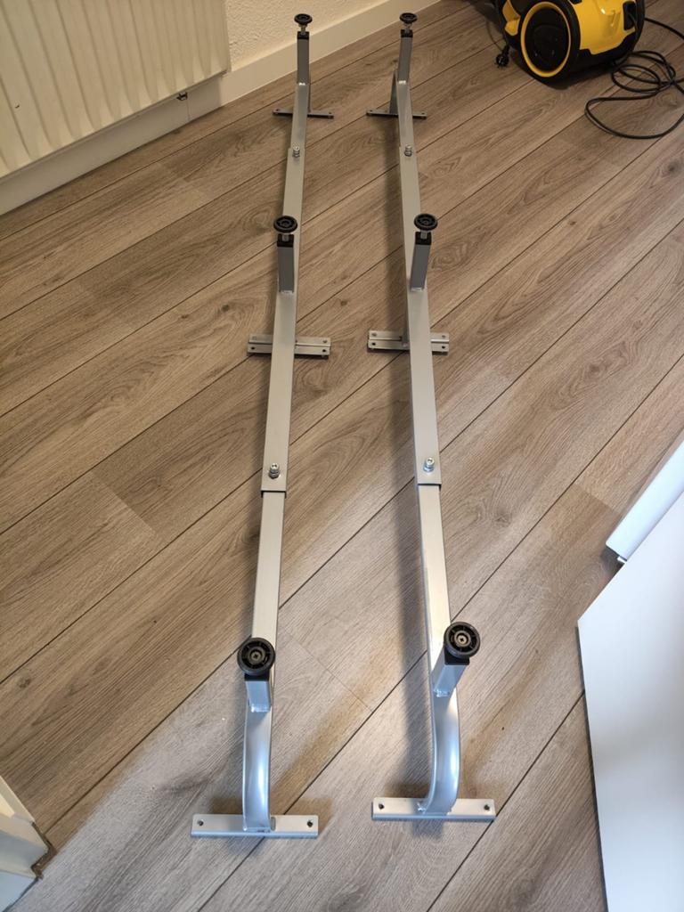 Uitschuifbare potenset lattenbodem drager 160x200, Ophalen, Zo goed als nieuw, Tweepersoons, 160 cm