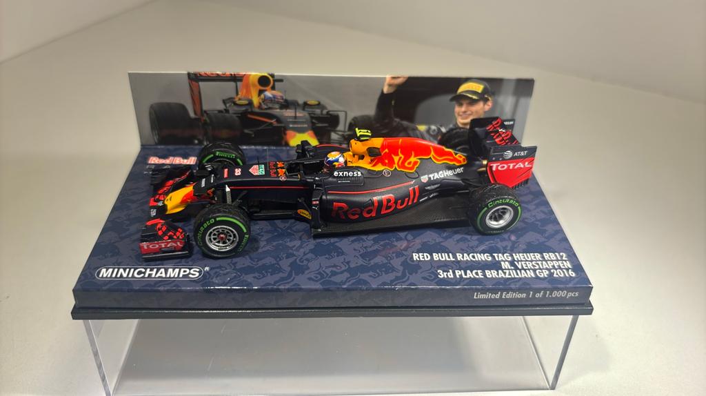 F1 red bull rb12 m.verstappen brazilian 2016 minichamps 1.43, Auto, Ophalen of Verzenden, MiniChamps, A