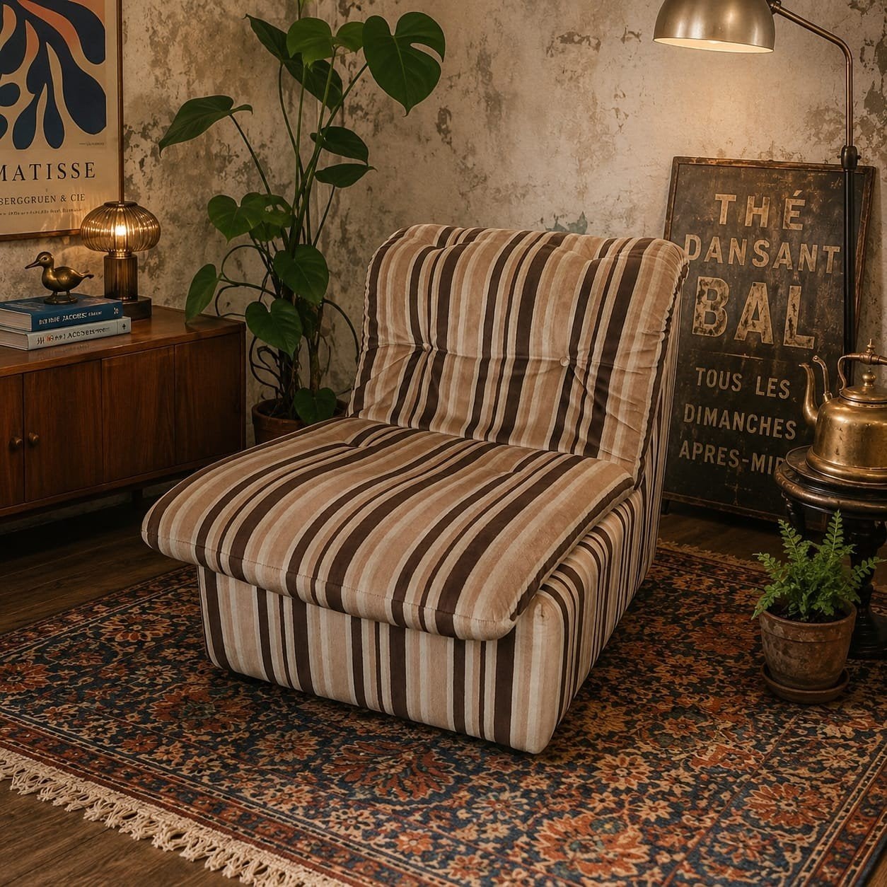 Lucky Vintage seventies modulaire stoel bank lounger clipper, Ophalen, ., 75 tot 100 cm, Zo goed als nieuw