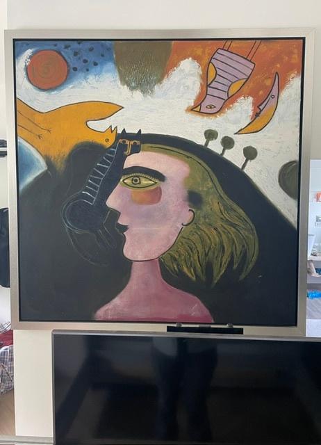 Groot schilderij te koop, Antiek en Kunst, Kunst | Schilderijen | Abstract, Ophalen