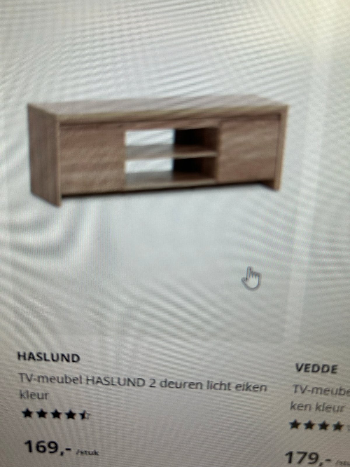 HASLUND TV-meubel met 2 deuren, licht eiken kleur, Ophalen, Gebruikt, 100 tot 150 cm, Eikenhout
