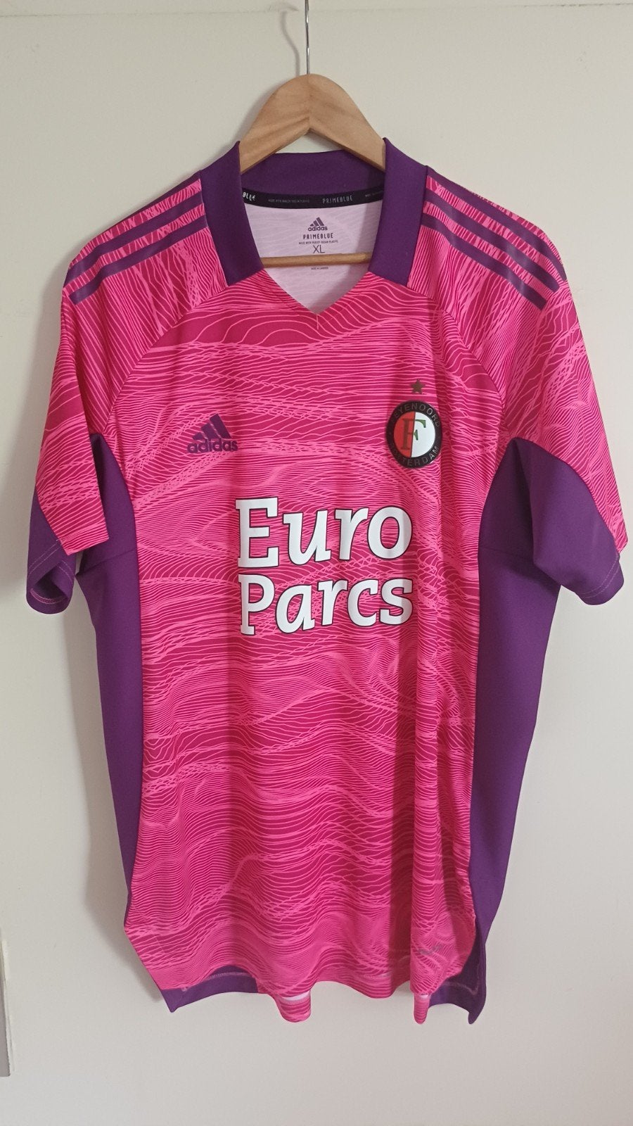 Feyenoord keepersshirt roze/paars - Maat XL, Verzenden, Maat 56/58 (XL), Zo goed als nieuw, Adidas