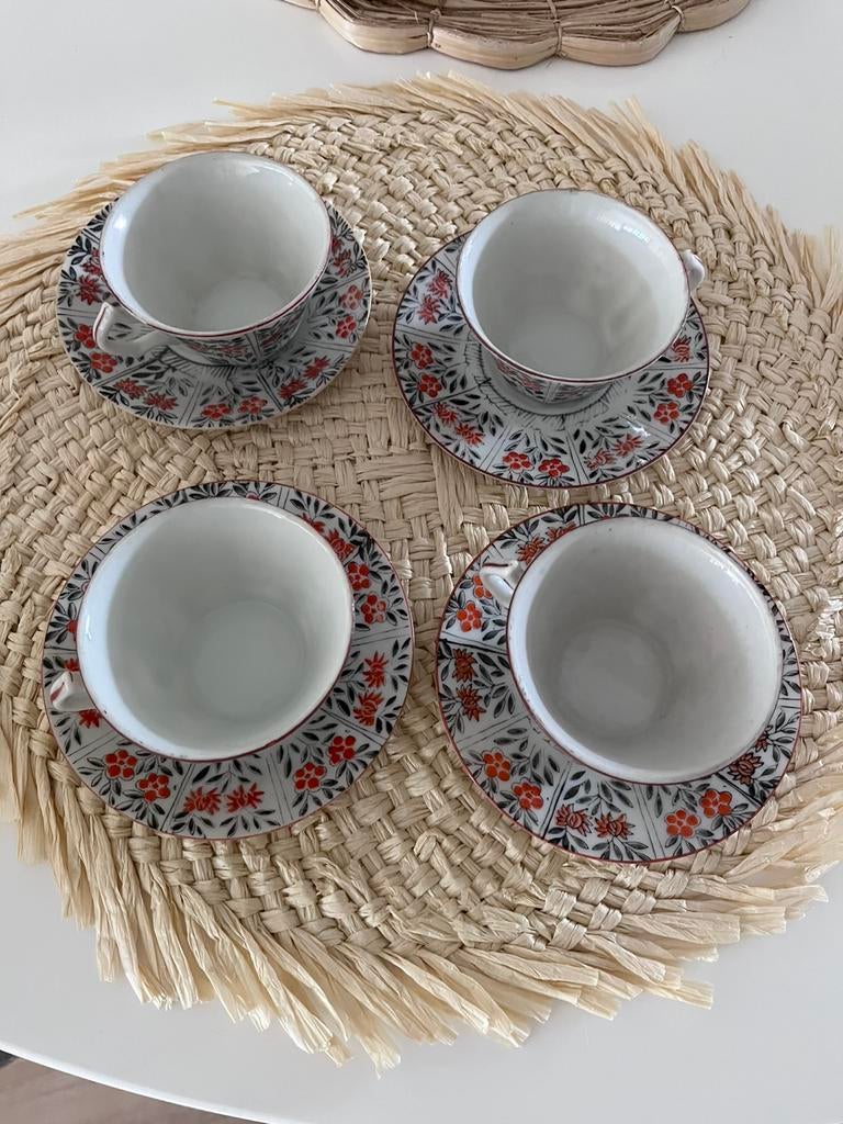 Japanse originele kop/schotel set 4stuks, Ophalen