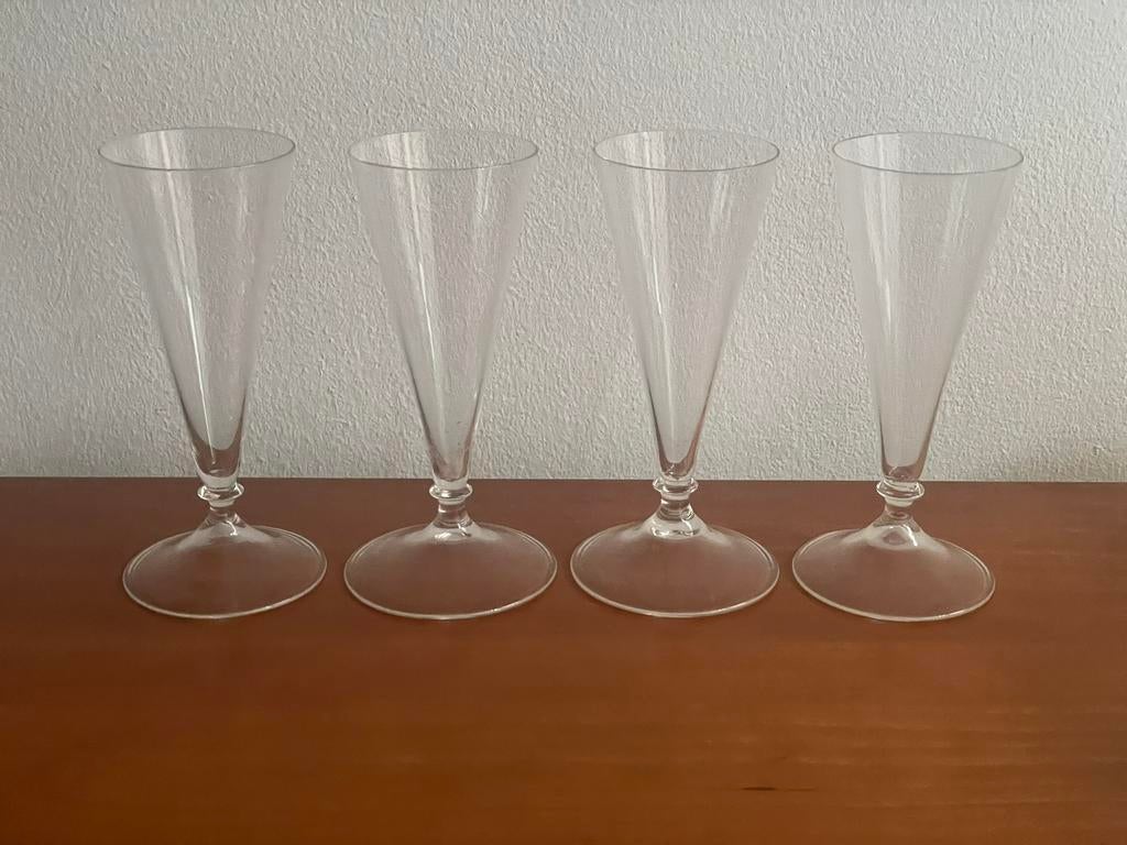 Gerard Muller: 4 Funnel fluiten Josephinenhütte Schreiberhau, Ophalen of Verzenden