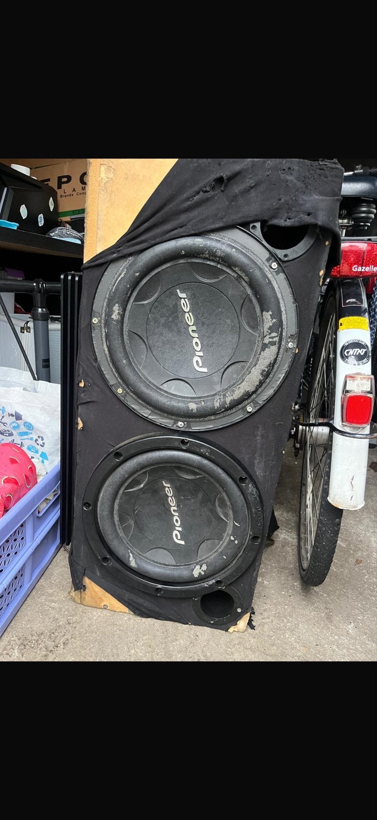 Pioneer Subwoofer met behuizing, Auto diversen, Ophalen of Verzenden, Gebruikt