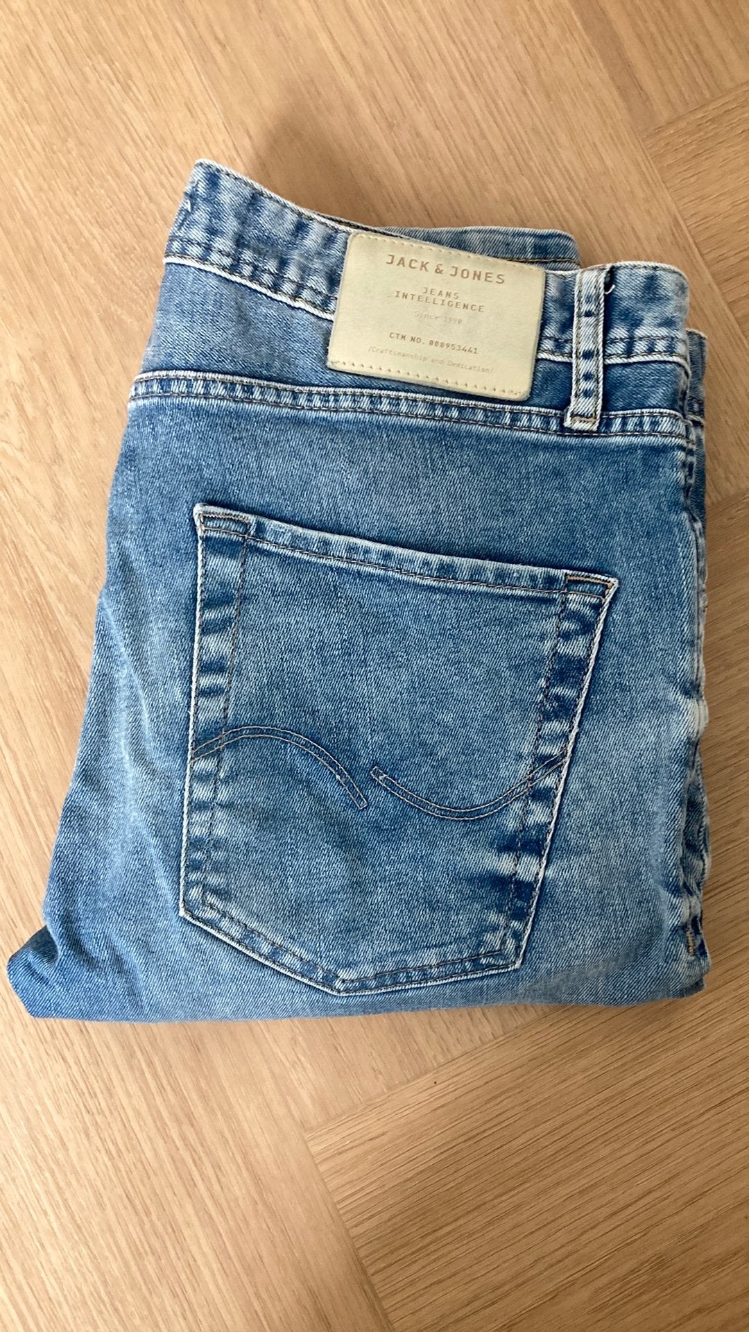 Jack&Jones blauwe spijkerbroek maat W32 L32 Slim fit model, Ophalen of Verzenden, Zo goed als nieuw, Blauw, W32 (confectie 46) of kleiner