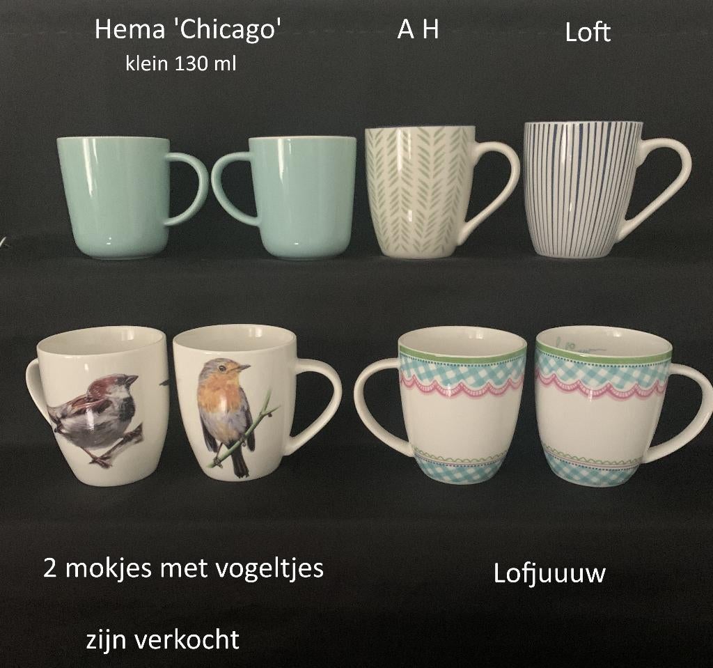mokjes, mok, Hema Chicago, AH = Albert Heijn, Loft, lofjuuuw, Overige typen, Ophalen of Verzenden, Zo goed als nieuw, Overige stijlen