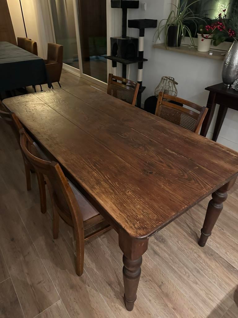 Houten eettafel, Ophalen, Gebruikt, 50 tot 100 cm, Vijf personen of meer