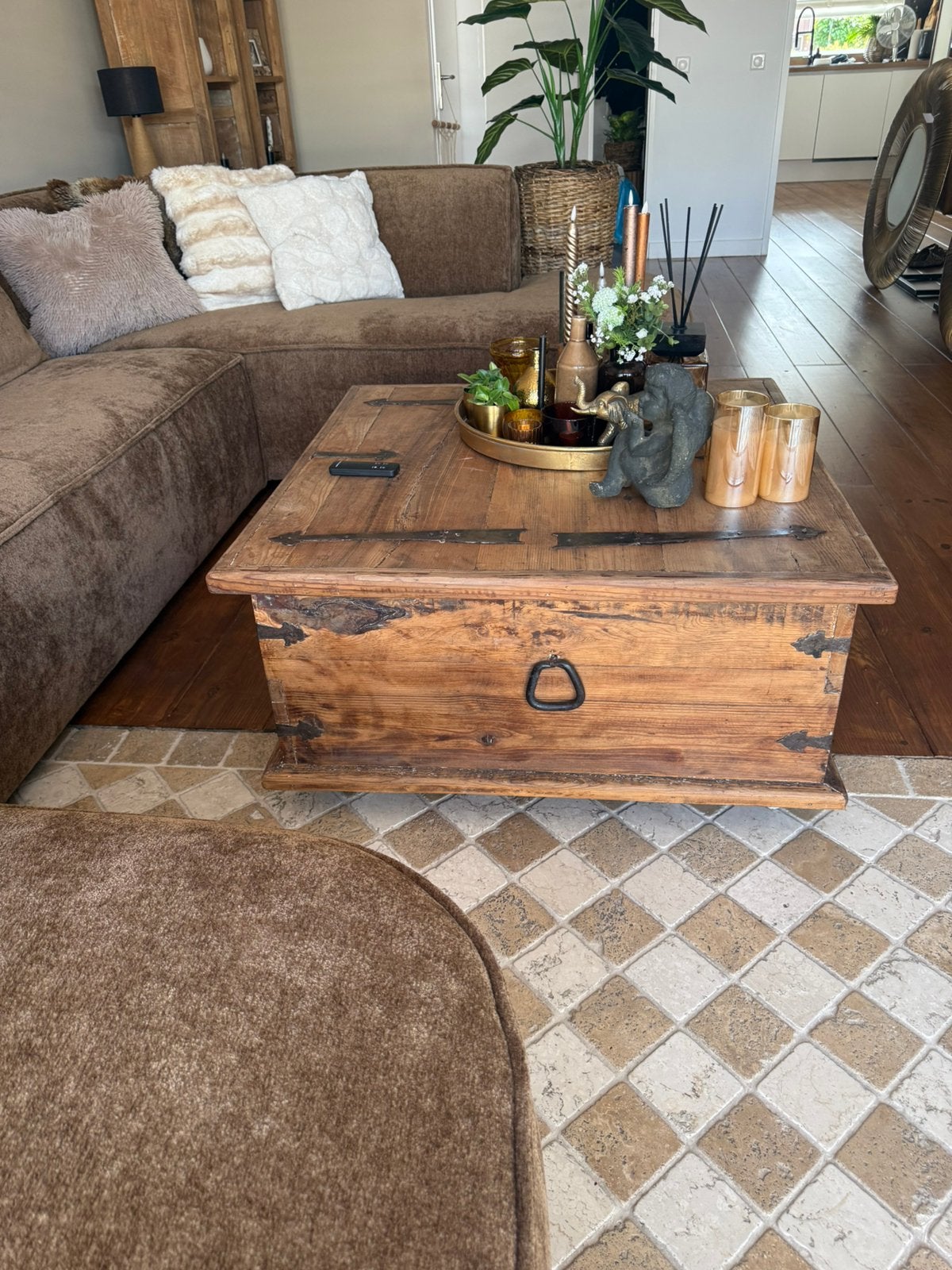Salontafel dekenkist, Ophalen, Gebruikt, Vierkant, 50 tot 100 cm