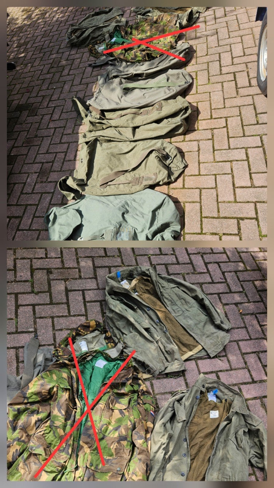 Hele partij met oude leger kleding/oude Defensie kleding, Ophalen, Landmacht, Nederland, Kleding of Schoenen