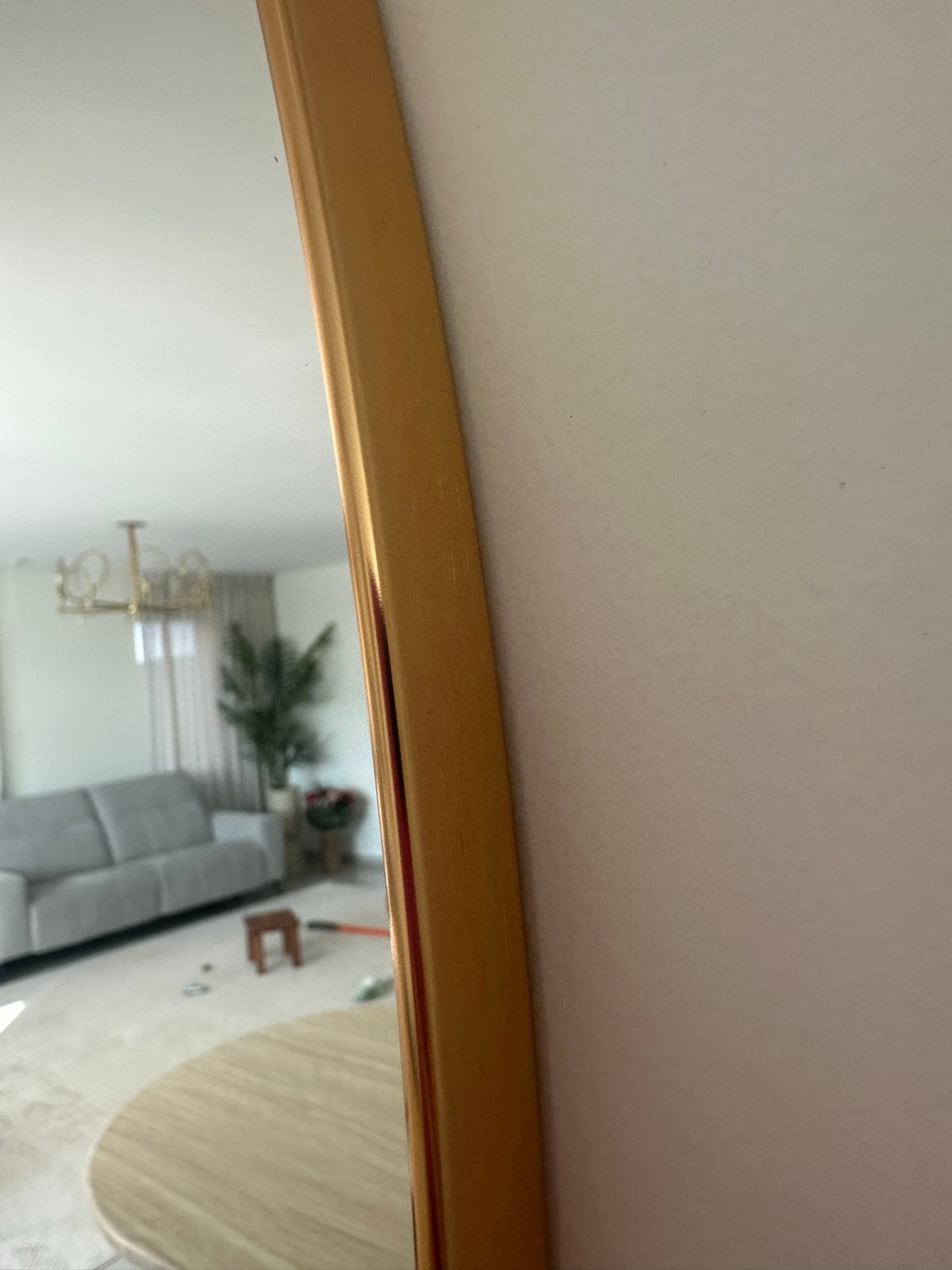 Ronde spiegel met rose gouden lijst - 120 cm diameter, Huis en Inrichting, Woonaccessoires | Spiegels, Ophalen, Gebruikt, 100 tot 150 cm