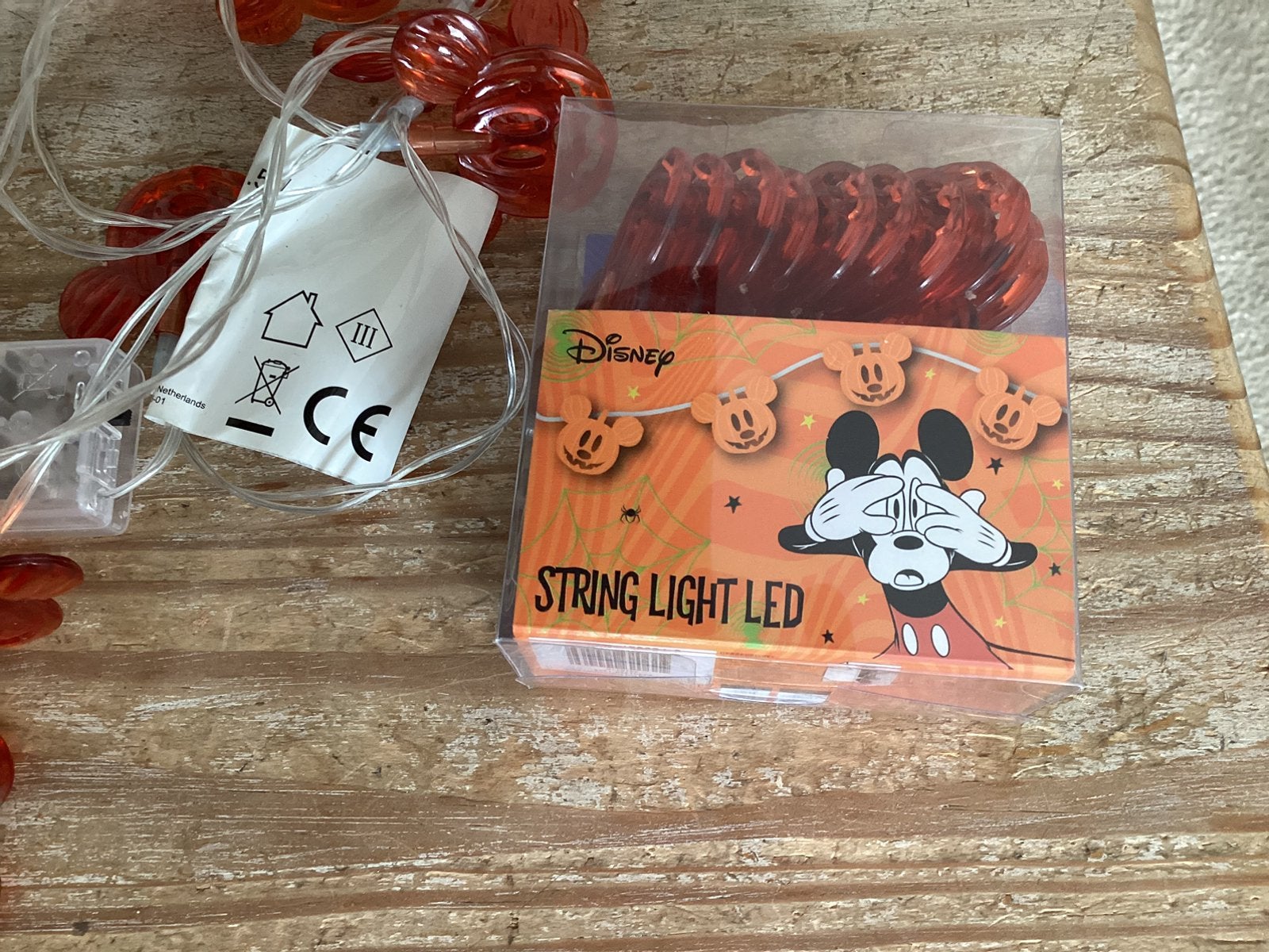 Disney mickey mouse lichtjes halloween, Ophalen of Verzenden, Mickey Mouse, Zo goed als nieuw, Beeldje of Figuurtje