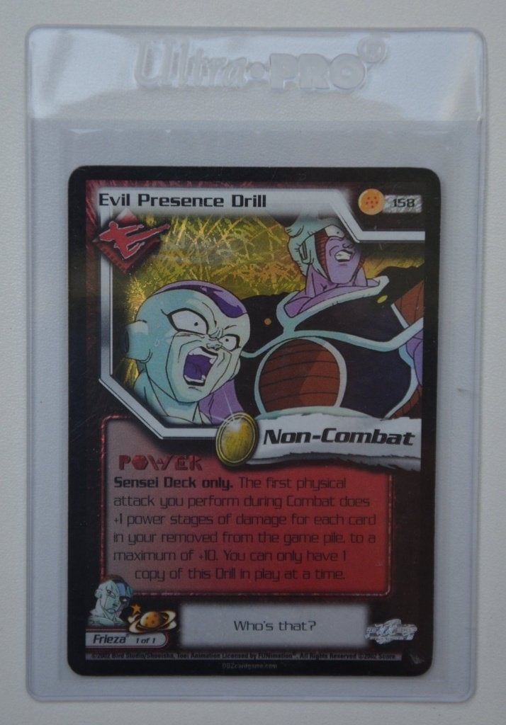 Dragonball Z Score CCG Evil Presence Drill Ultra Rare, Hobby en Vrije tijd, Verzamelkaartspellen | Overige, Ophalen of Verzenden