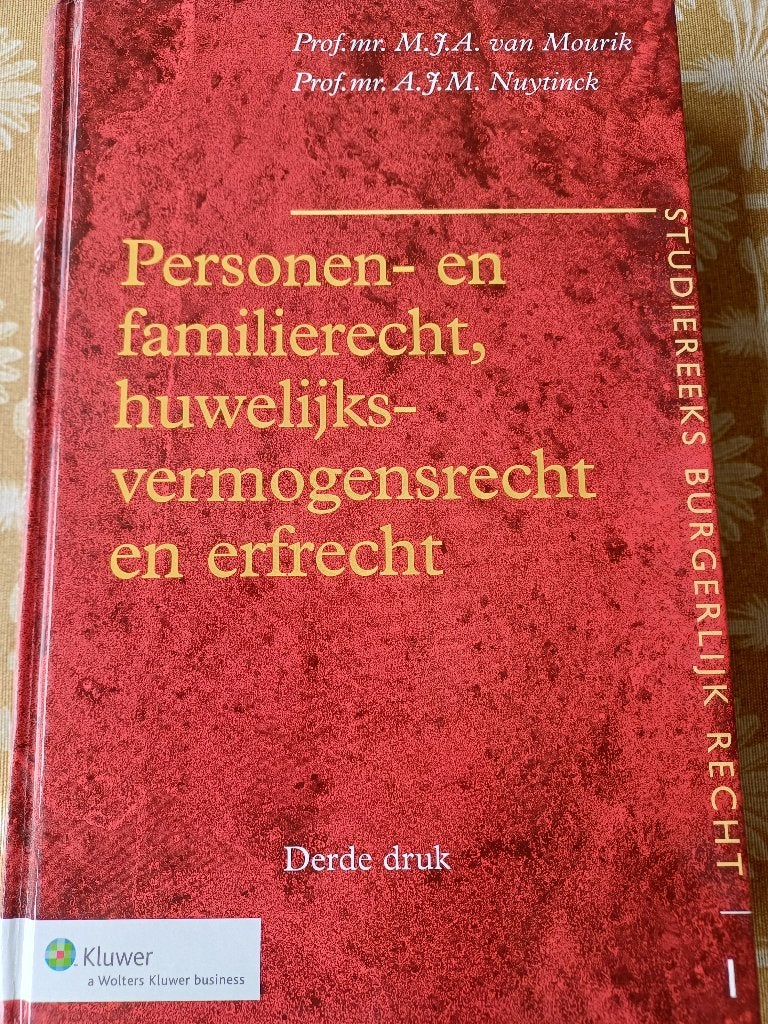 Personen- en familierecht, huwelijksvermogensr. en erfrecht, Gelezen, Van Mourik en Nuytinck, Ophalen of Verzenden, WO