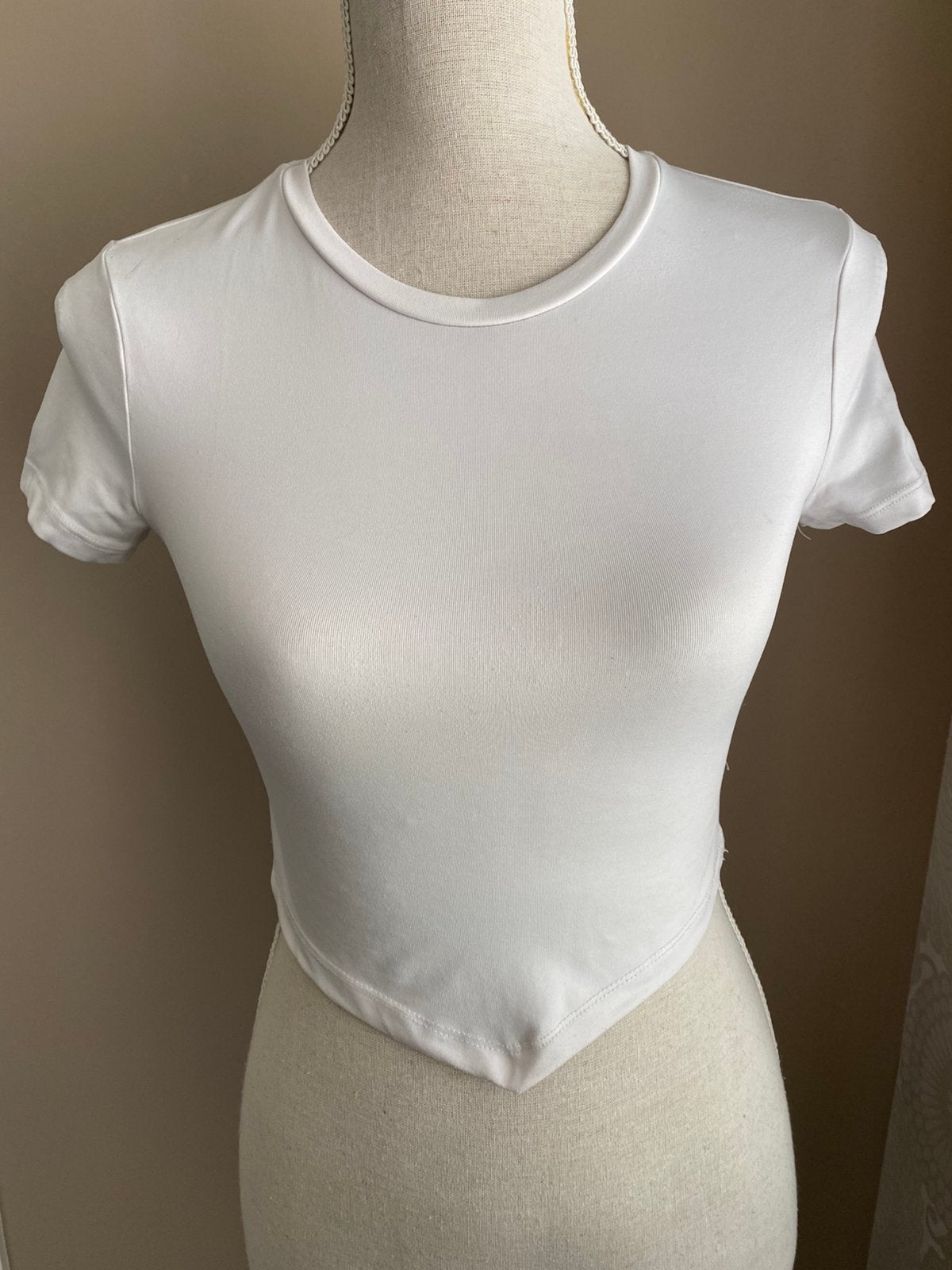 Dames meisjes top (zie rug!) maat S 36 176 van de BERSHKA, Beige, Korte mouw, Maat 36 (S), Gedragen
