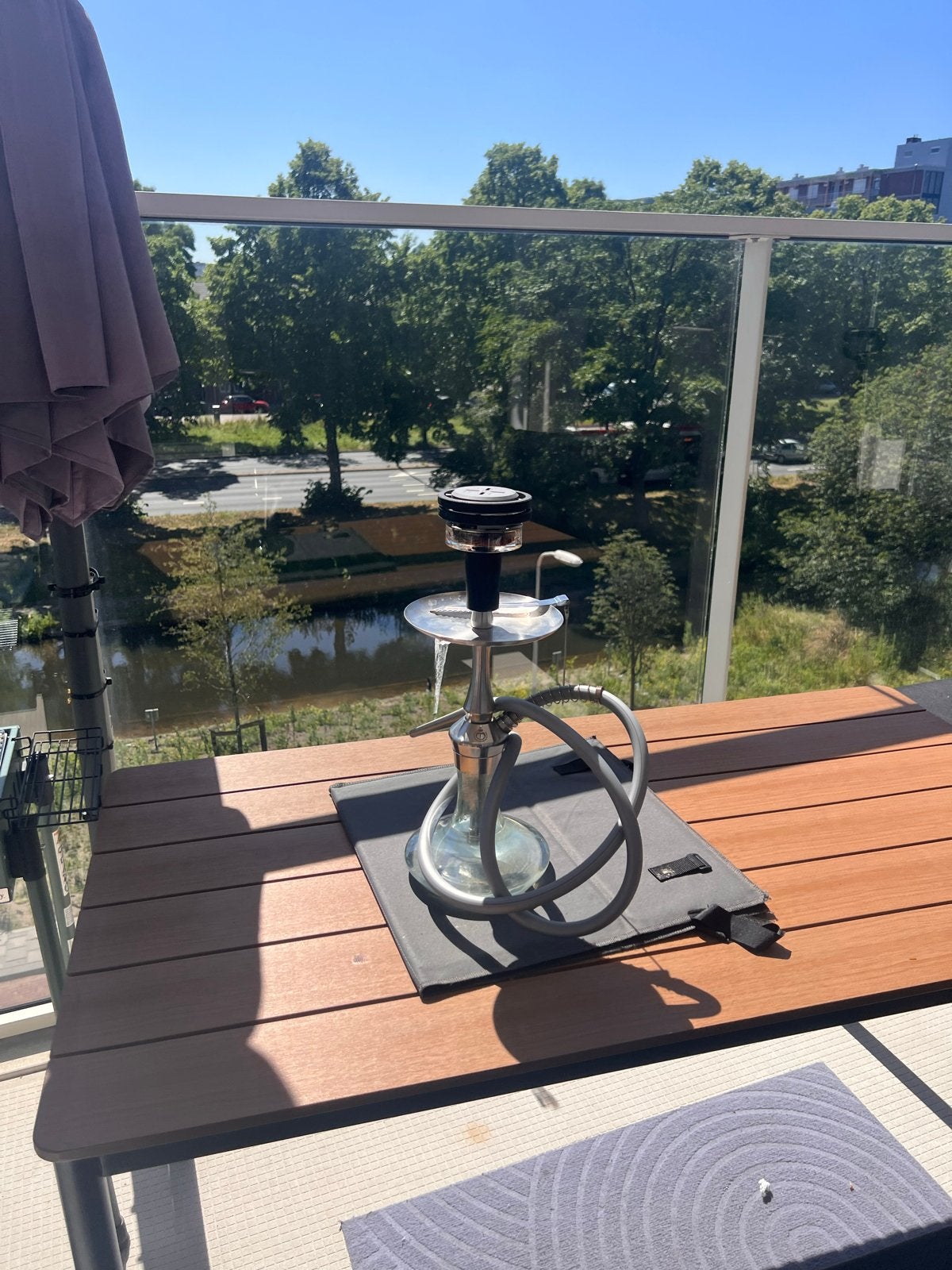 Stainless steel hookah/shisha met quasar raas 2, Ophalen, Zo goed als nieuw