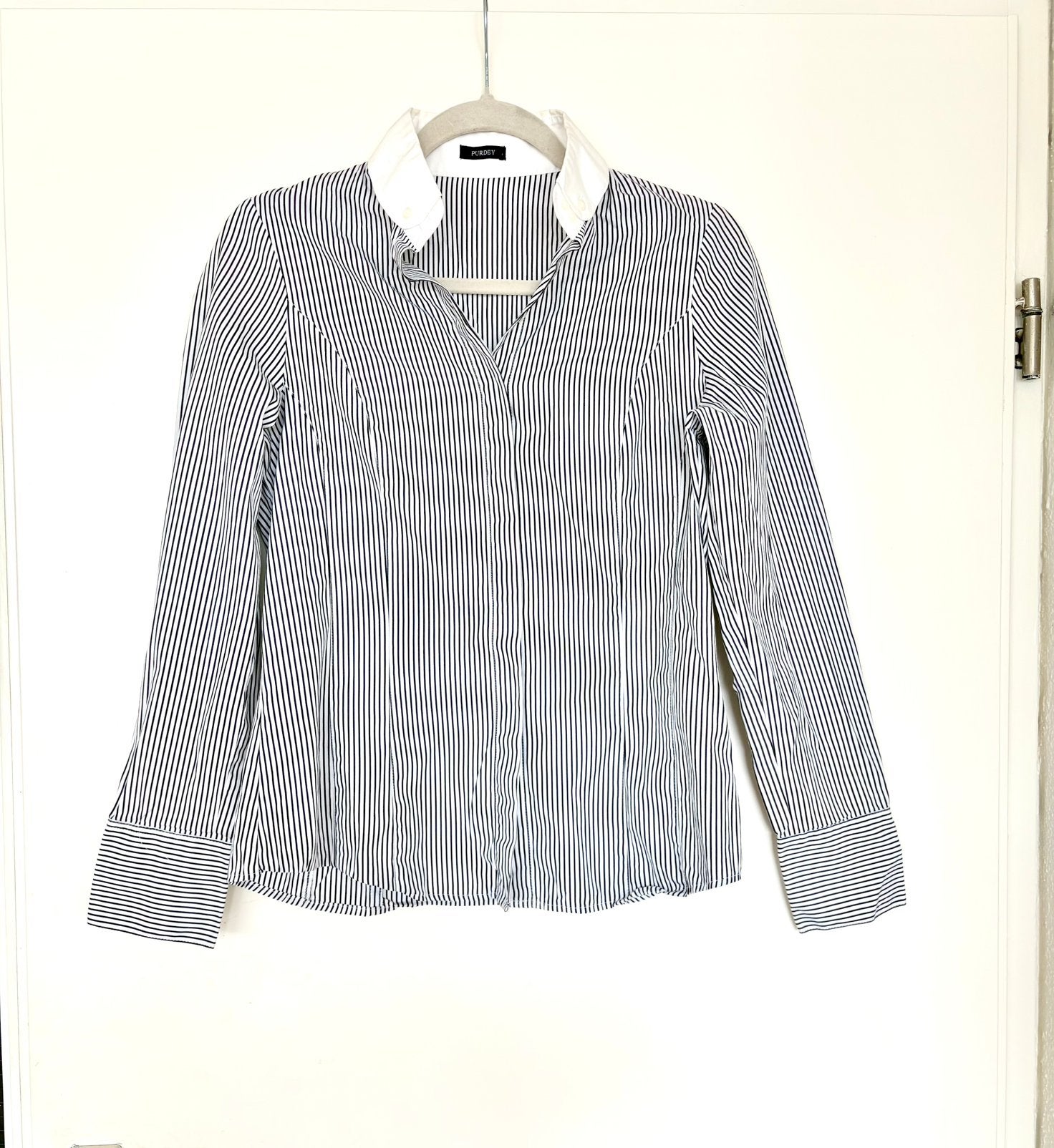 Gestreepte blouse Purdey, Verzenden, Zo goed als nieuw, Maat 38/40 (M), Wit