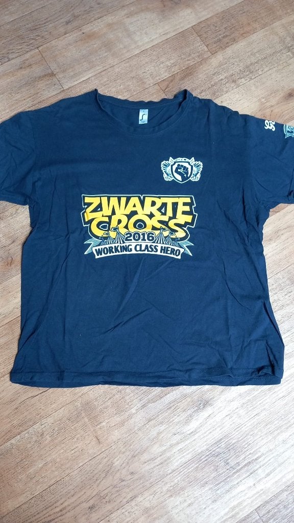 Zwarte Cross shirt editie 2016 Working class hero maat XL, Ophalen of Verzenden, Zo goed als nieuw, Maat 56/58 (XL), Blauw
