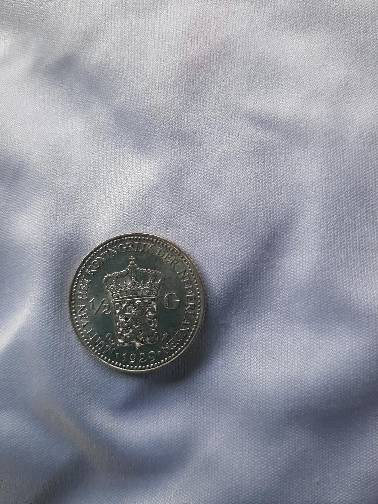 Zilveren 1/2 gulden 1929, Postzegels en Munten, Munten | Nederland, ½ gulden, Zilver, Ophalen of Verzenden, Koningin Wilhelmina