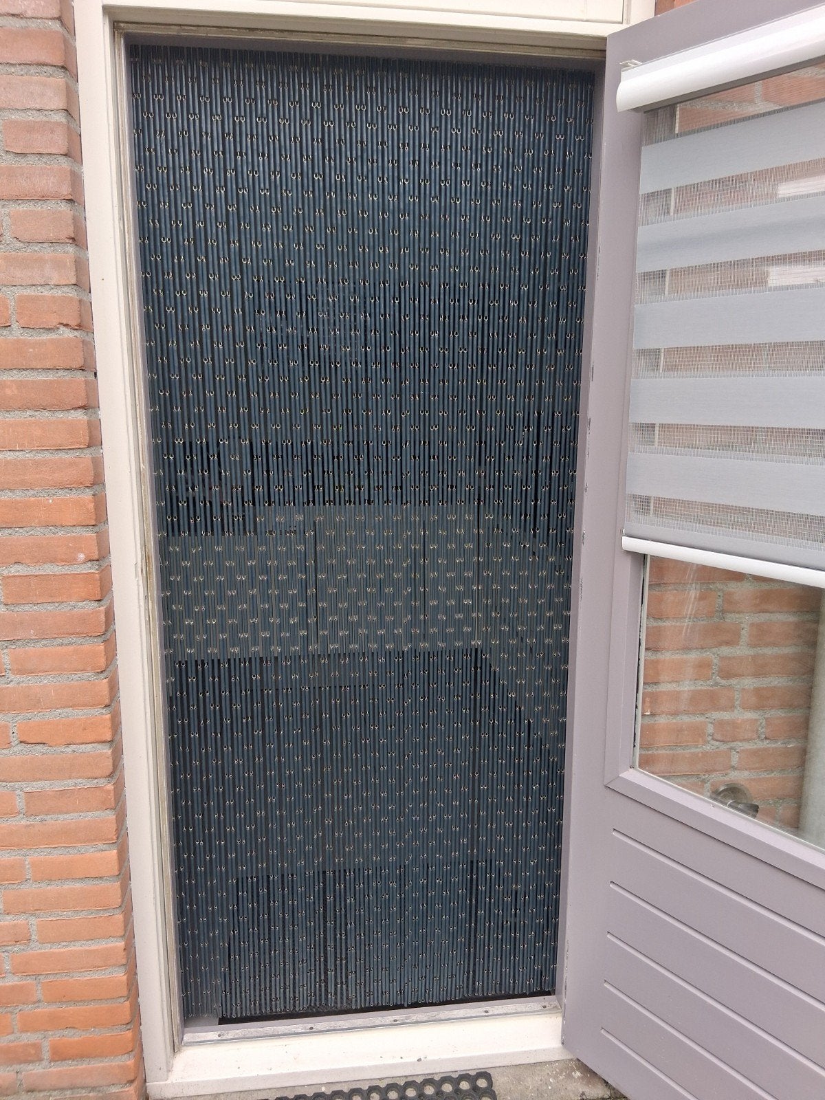 Grijze kralengordijn hordeur, Ophalen, Gebruikt, Minder dan 80 cm, Hordeur