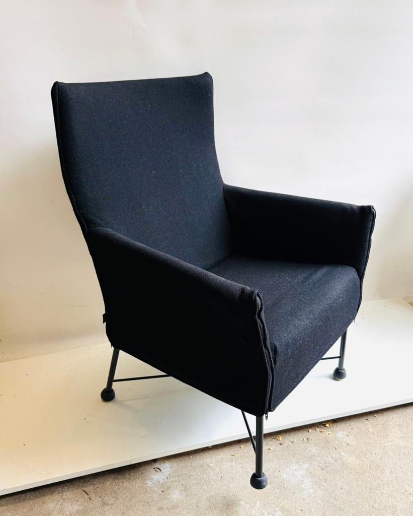 Montis Charly design fauteuil in zwarte stof, Ophalen, Modern design, Gebruikt, Minder dan 75 cm