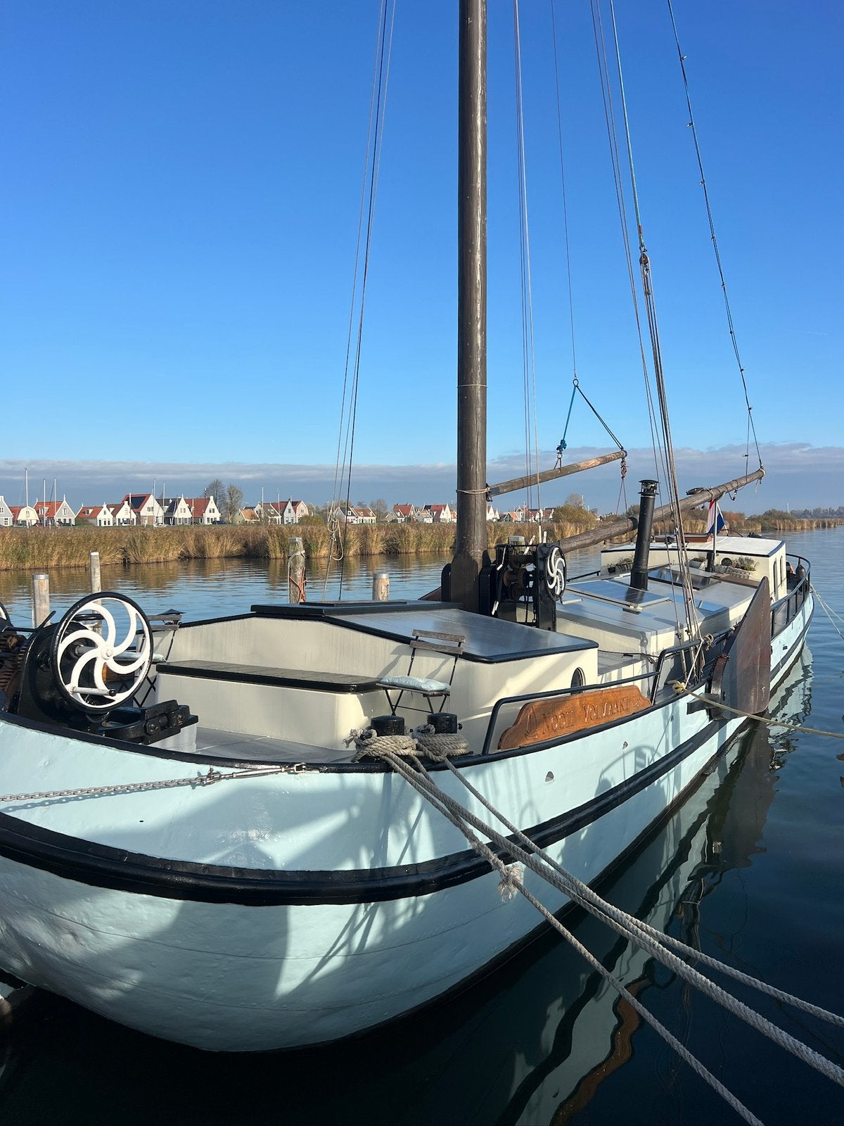Tjalk, woonschip, woonboot, platbodem ' Nooit Volmaakt ', Watersport en Boten, Ophalen, Gebruikt, Overige typen, Zeilboot of Motorboot