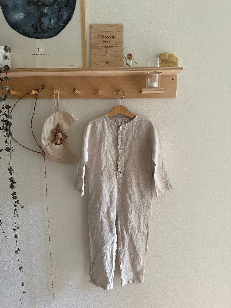 Jumpsuit linnen, maat 110-116, Kinderen en Baby's, Overige typen, Jongen of Meisje, Ophalen of Verzenden, Zo goed als nieuw