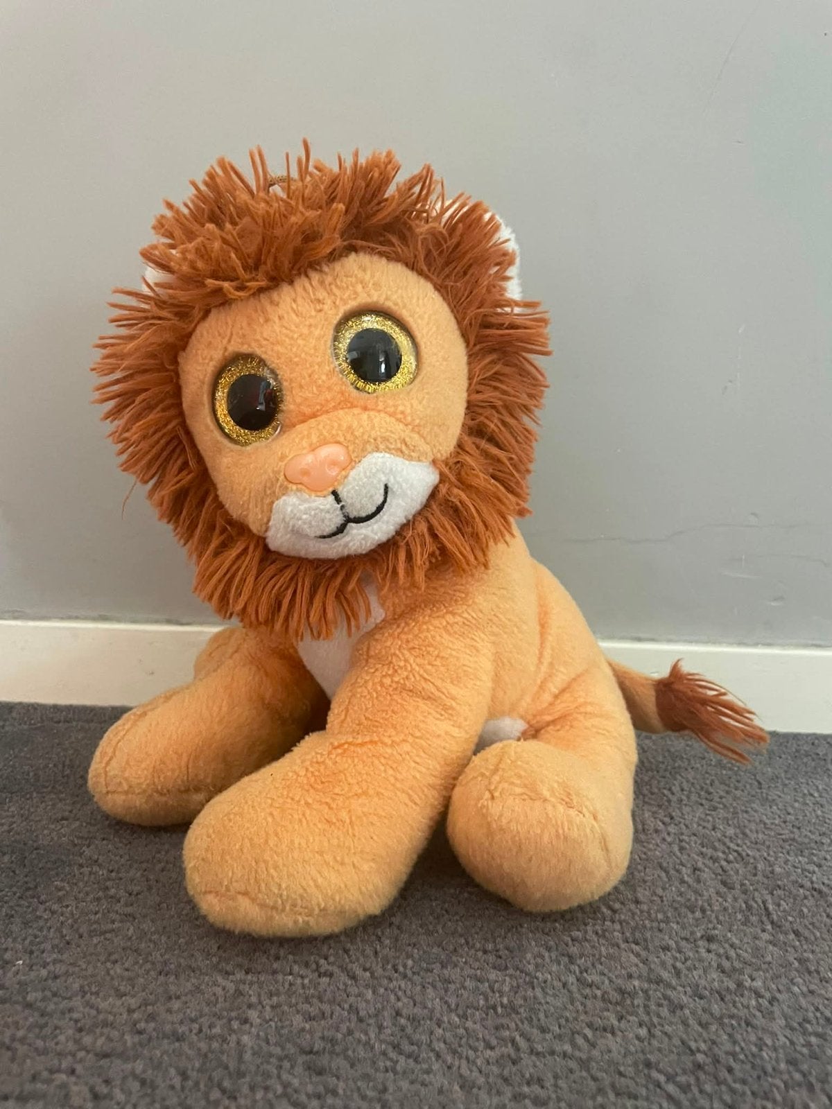 Leuke pluche leeuw knuffel, Kinderen en Baby's, Speelgoed | Knuffels en Pluche, Gebruikt, Leeuw, Middelgroot (20 tot 80 cm), Oranje